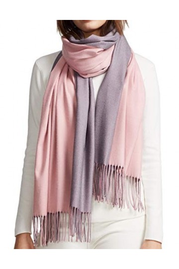 Foulard Echarpe Automne Femme Homme 200 * 70CM Hiver Double Couleurs Touché Soyeux Elégant Châle Doux pour Mariage Party Soir