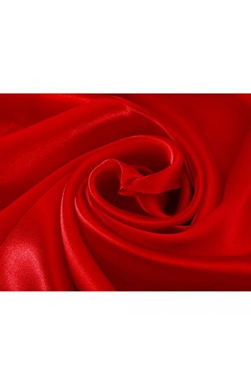 LDCSA Foulard Carré Femme en Satin de Soie Écharpe Petit Square Scarf Cadeau 53 * 53cm Rouge 