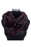 Ella Jonte FOULARD ÉCHARPE FEMME by Tube Snood noir rouge avec cerises très chic rockabilly