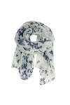 VORCOOL Voile Écharpe Longue Doux Foulard avec Papillon Bleu + Blanc 