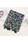 Muzboo Écharpe élégante pour femme, motif à pompons, écharpe légère pour plage, soirée, mariage, 180 x 85 cm, vert + léopard,