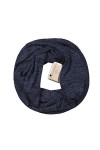 Simoda Foulard femme à carreaux infinity hiver écharpes douces et chaudes avec une poche cachée secrète Navy 