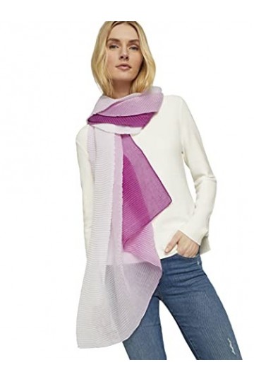 TOM TAILOR Accessoire Femme Foulard plissé Dégradé de couleur - Violet - One Size