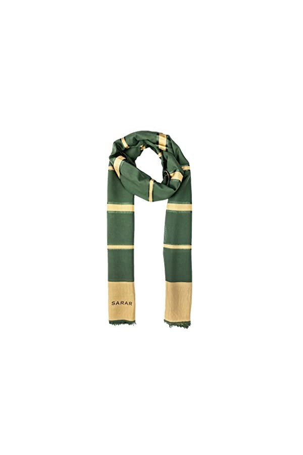 SARAR Foulard en coton pour femme - Léger et doux - 75 x 200 cm, Couleur : vert crème, L