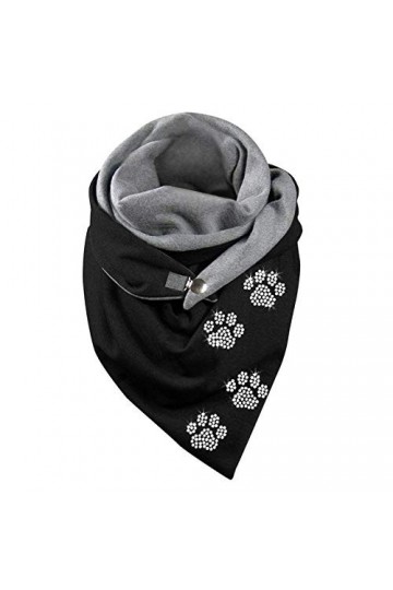 Walaka Écharpe Imprimé Chat Femme Vintage Foulards Hiver Chaud Bouton Doux Wrap Scarf Triangle Châles Décontracté B, taille 