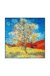 Moondrops Silver Van Gogh Pêche Arbre - Carré foulard - 53cm - 100% Véritable Pure Soie Naturelle