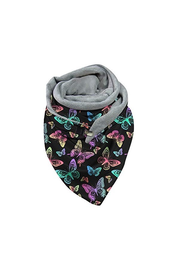 LZPCarra Foulard multifonction imprimé écharpe rétro bouton décontracté style et femme sage foulard de polissage de voiture, 