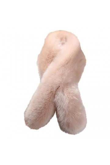 Foulard chaud en peluche solide pour lautomne et lhiver pour femme, Or rose, taille unique