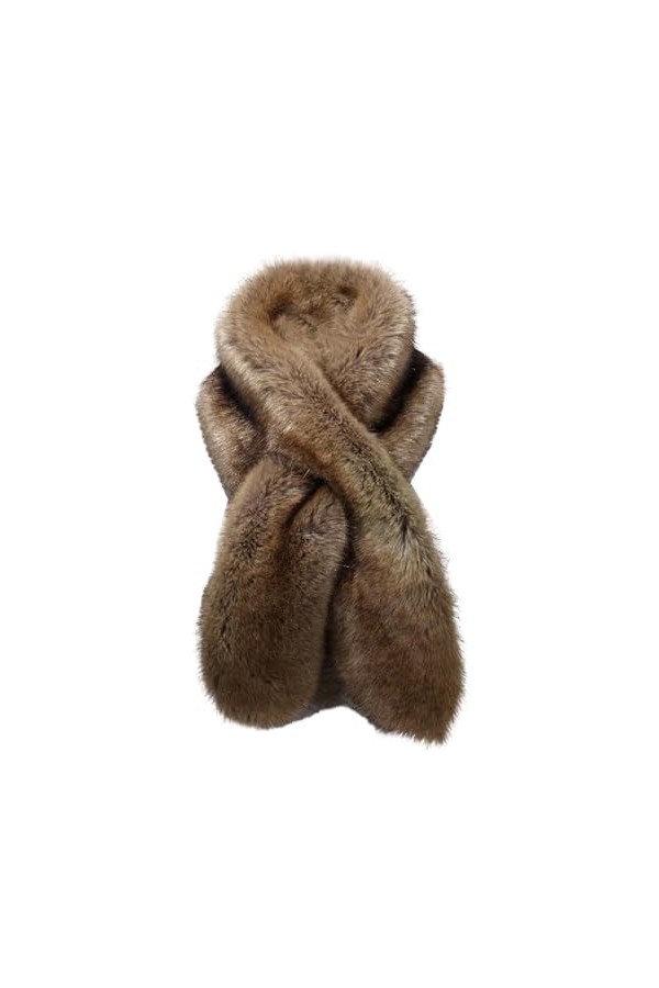 Foulard chaud en peluche solide pour lautomne et lhiver pour femme, Or rose, taille unique