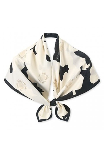 LumiSyne Foulards En Soie Pour Femme Écharpe Carré Imprimé Fleurs Mode Élégant Style Légers Écharpe Mesdames Décoratif Fichu 