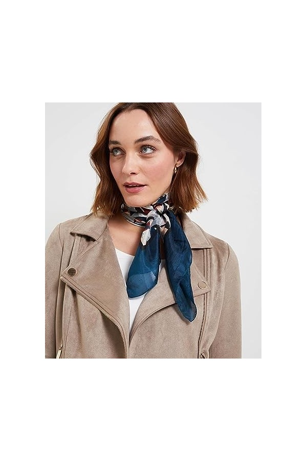 Grain de Malice - Foulard en soie femme - Bleu