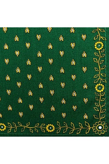 Valdrôme Foulard vert carré Manade 100% coton 80x80 cm