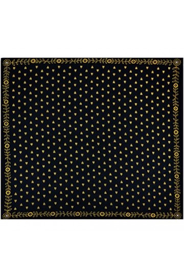 Valdrôme Foulard noir carré Manade 100% coton 80x80 cm