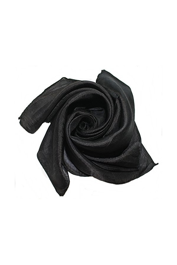 YSS Foulard en soie de qualité 1A Couleur unie Fabriqué en Thaïlande, Rouge bordeaux, Taille Unique