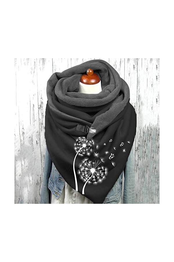 Blingko éCharpe Chale Femme Hiver En Tartan Vintage Mode Écharpe Triangle Femme à Boucle Comfortable Doux en Polaire écharpe 