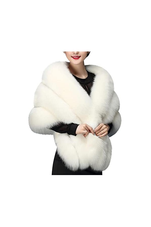 BIISDOST Mode Femmes Élégante Mariée Mariage Faux Longue Écharpe Étole Wrap Écharpes Garder Au Chaud Vêtements Accessoires Éc