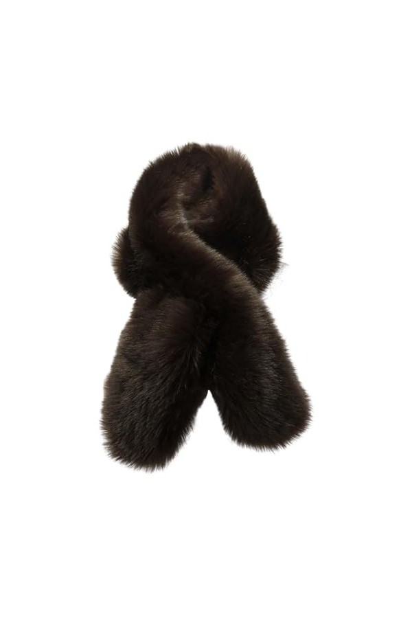 Foulard chaud en peluche pour femme automne hiver, café, taille unique