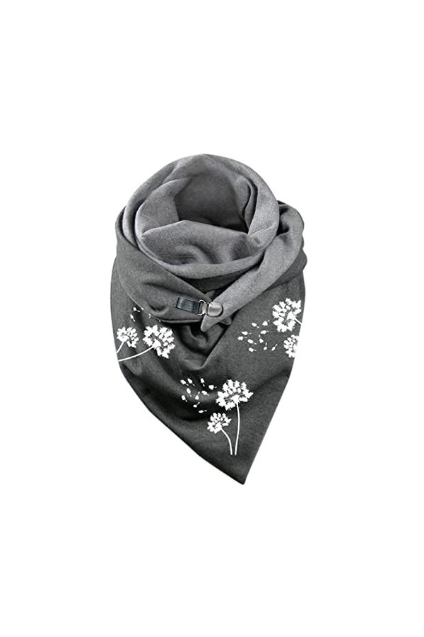 SoLu DAY8 Foulard Femme Triangle Hiver Chaude Pas Chere Châle Chic et Elegant Ladies Bouton Douce Wrap Foulards Imprimer Anim