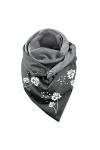 SoLu DAY8 Foulard Femme Triangle Hiver Chaude Pas Chere Châle Chic et Elegant Ladies Bouton Douce Wrap Foulards Imprimer Anim
