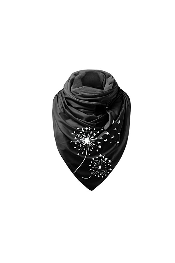 SoLu DAY8 Foulard Femme Triangle Hiver Chaude Pas Chere Châle Chic et Elegant Ladies Bouton Douce Wrap Foulards Imprimer Anim