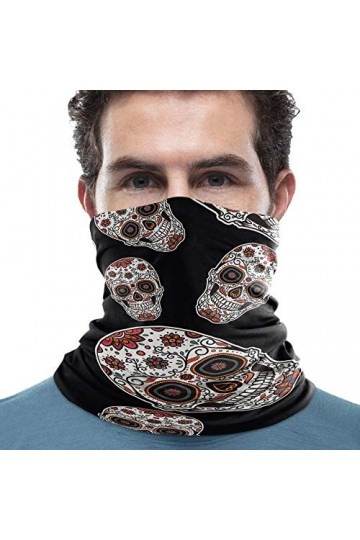 Foulards Femmehalloween Tatouages ​​Tête De Crâne Noir Femmes Hommes Sports De Plein Air Bandana Écharpe Chapeaux Camping Vél