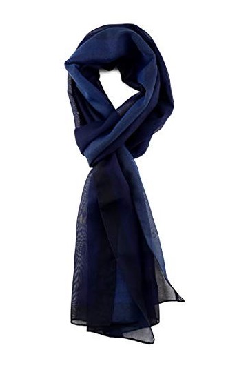 TigerTie - Foulard en mousseline de soie pour femmes - Couleur unie - Dimensions du foulard&nbsp;: 160&nbsp;cm&nbsp;x&nbsp;36&nbsp;cm - Fabriqué en It