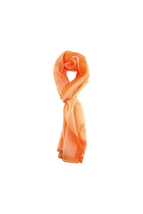 TigerTie - Foulard en mousseline de soie pour femmes - Couleur unie - Dimensions du foulard&nbsp;: 160&nbsp;cm&nbsp;x&nbsp;36&nbsp;cm - Fabriqué en It