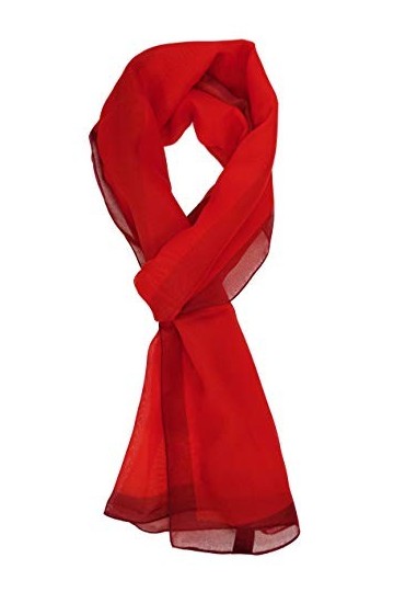 TigerTie - Foulard en mousseline de soie pour femmes - Couleur unie - Dimensions du foulard&nbsp;: 160&nbsp;cm&nbsp;x&nbsp;36&nbsp;cm - Fabriqué en It