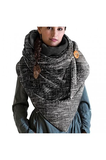 TOMEEK Echarpe Triangulaire Femme Écharpe Chaude Dautomne et Dhiver Foulard Chaude Elégante Vintage Châle Femme avec Boucle