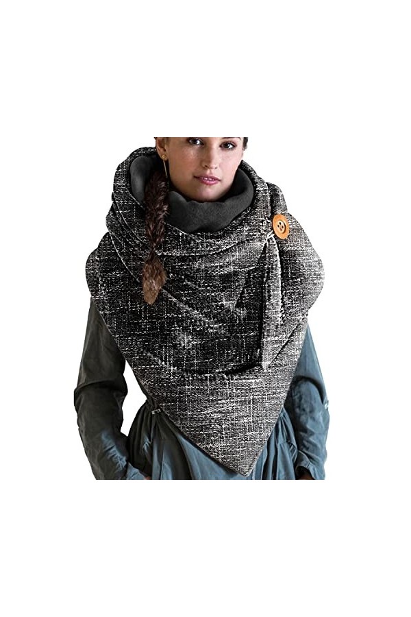 TOMEEK Echarpe Triangulaire Femme Écharpe Chaude Dautomne et Dhiver Foulard Chaude Elégante Vintage Châle Femme avec Boucle
