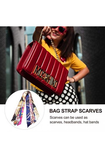PRETYZOOM 16 pièces Bandeau, Foulard étroit Sac à Main, poignée enveloppante Mode Soie Foulard Queue de Cheval, Foulard chouc
