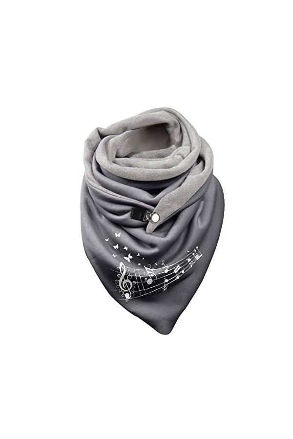 Générique Écharpe Triangle Femme Automne Hiver Chaud Polaire Chic Élégant Avec Bouton Foulards Personnalisée Imprimé Décontra