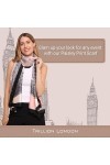 Trillion London® Écharpe en soie | Foulard en soie florale rose gris | Écharpe en soie avec 100 % soie | Foulards légers pour