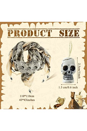 Écharpe de Tête de Mort en Coton d’Halloween avec Perles dOs de Crâne Foulard Imprimé de Crâne pour Homme Femme Sports Noël