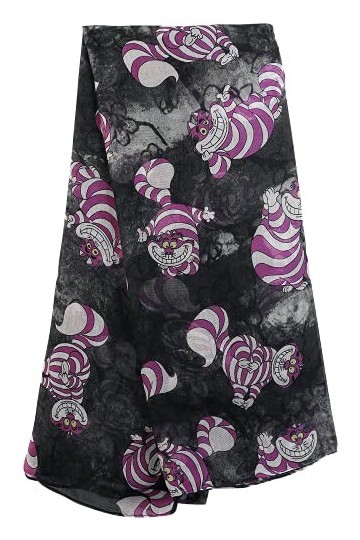 Alice Au Pays Des Merveilles Cheshire Cat Femme Écharpe noir/lilas 100% Polyester
