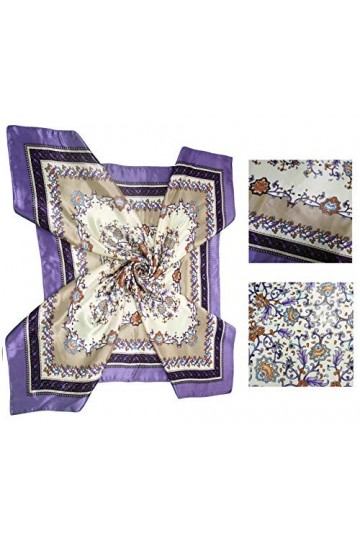 LilMents Lot de 4 grands foulards carrés en satin 90 × 90 cm, Set Y28, Taille Unique