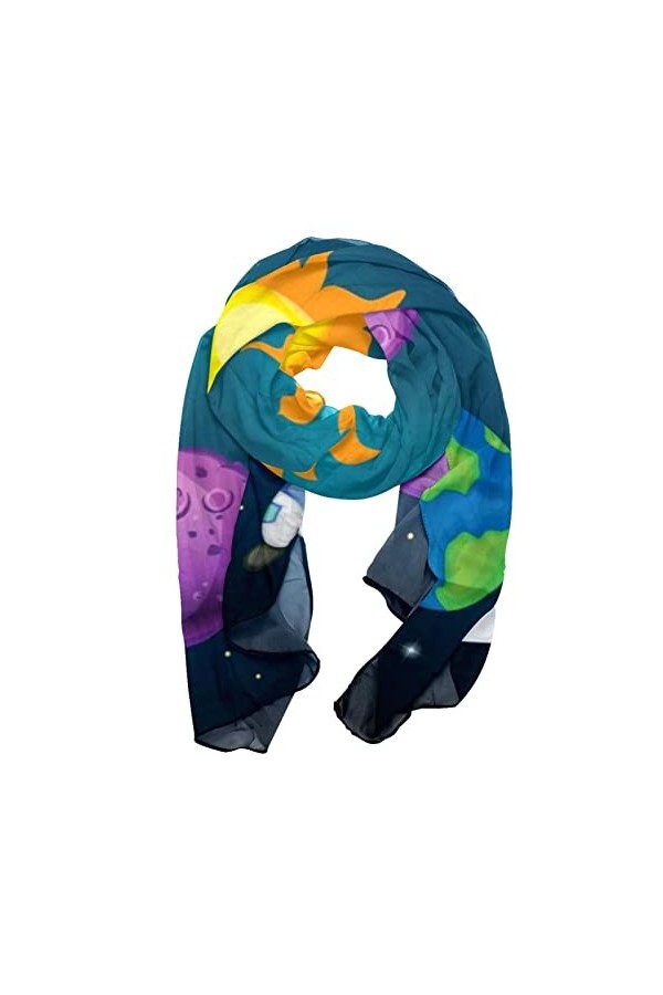 GIAPB Écharpes pour femmes,foulard,châle Wrap,Planète Galaxie