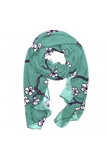 GIAPB Écharpes pour femmes,foulard,châle Wrap,Motif de branche de fleur de cerisier
