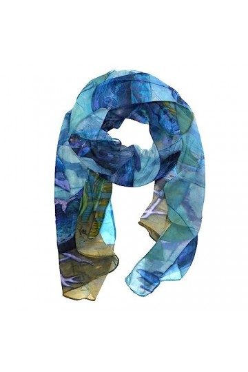 GIAPB Écharpes pour femmes,foulard,châle Wrap,Oiseaux bleus vintage