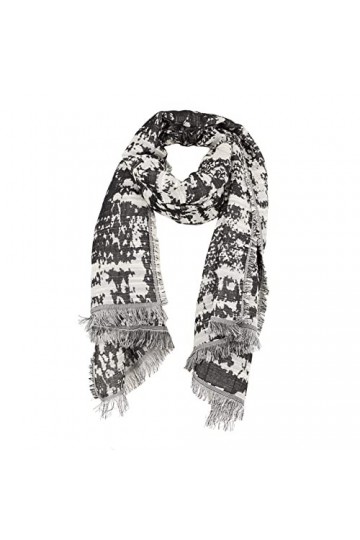 EFERRI Femme Écharpe Arvieu Foulard Femme charpe Noir, Noir, Bufanda EU