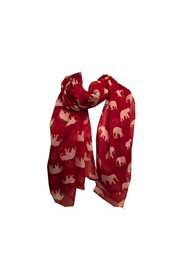 Pamper Yourself Now Écharpe pour femme avec imprimé éléphant gris et blanc 