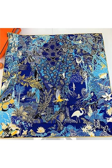 BUXIANGGAN Foulard Écharpe 90 Grand Foulard Carré en Soie Sergé Roulé À La Main Châle Écharpe Professionnelle Écharpe Femme B