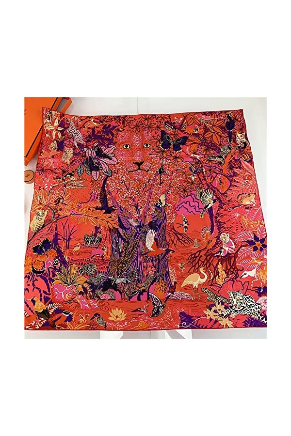 BUXIANGGAN Foulard Écharpe 90 Grand Foulard Carré en Soie Sergé Roulé À La Main Châle Écharpe Professionnelle Écharpe Femme B