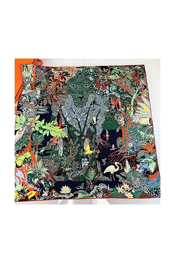 BUXIANGGAN Foulard Écharpe 90 Grand Foulard Carré en Soie Sergé Roulé À La Main Châle Écharpe Professionnelle Écharpe Femme B