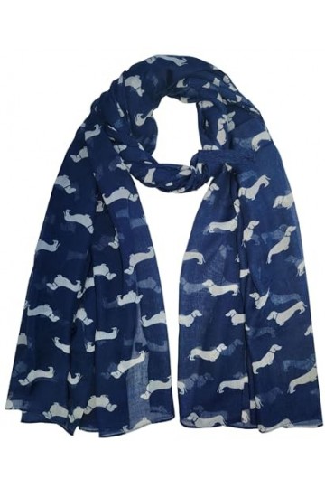 GFM® Foulard imprimé chien teckel, DG-31-GHNL-Bleu marine, L