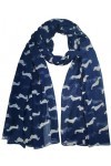 GFM® Foulard imprimé chien teckel, DG-31-GHNL-Bleu marine, L