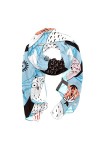 GIAPB Écharpes pour femmes,foulard,châle Wrap,Animal Hibou Motif Bleu
