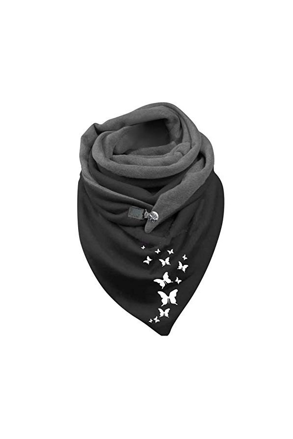 Écharpe Femme Hiver Chaud Écharpe Triangle Femme Chic Élégant Avec Bouton Foulards Personnalisée Imprimé Décontracté Pas Cher