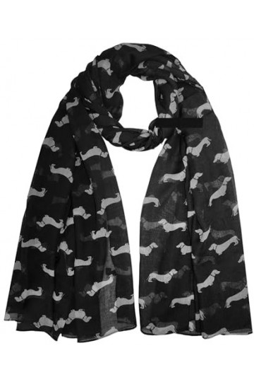 GFM® Foulard imprimé chien teckel, DG-31-KLSFD-Noir, L