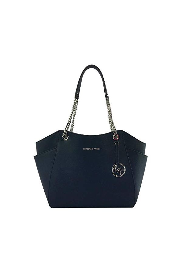 Michael Kors Jet Set Travel Grande chaîne dépaule fourre-tout avec crochet pour sac à main, Palmetto Green Mk Colorblock, La